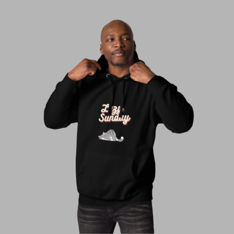 Lazy Sunday Unisex Hoodie, Lazy Cat Hoodie For Men And Women