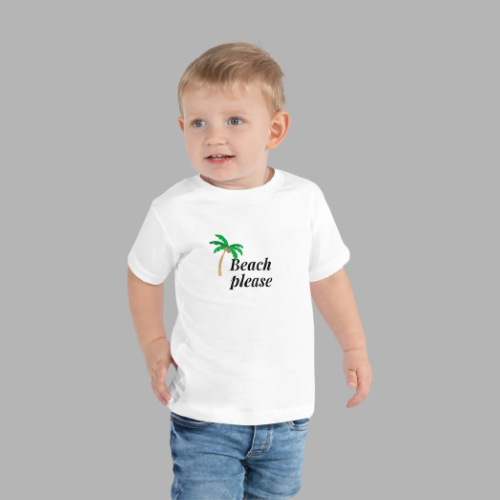 Beach Please Toddler Short Sleeve Tee, Beach Baby T-shirt