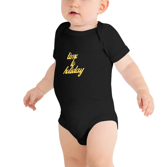 Time to Holiday Baby short sleeve, Holiday Time Baby Bodysuits