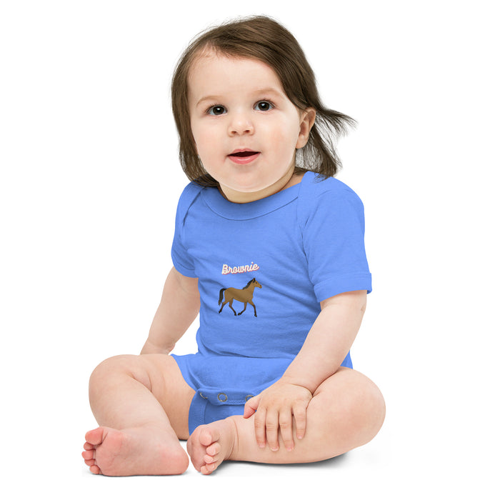 Brownie Baby short sleeve, Horse Baby Bodysuit