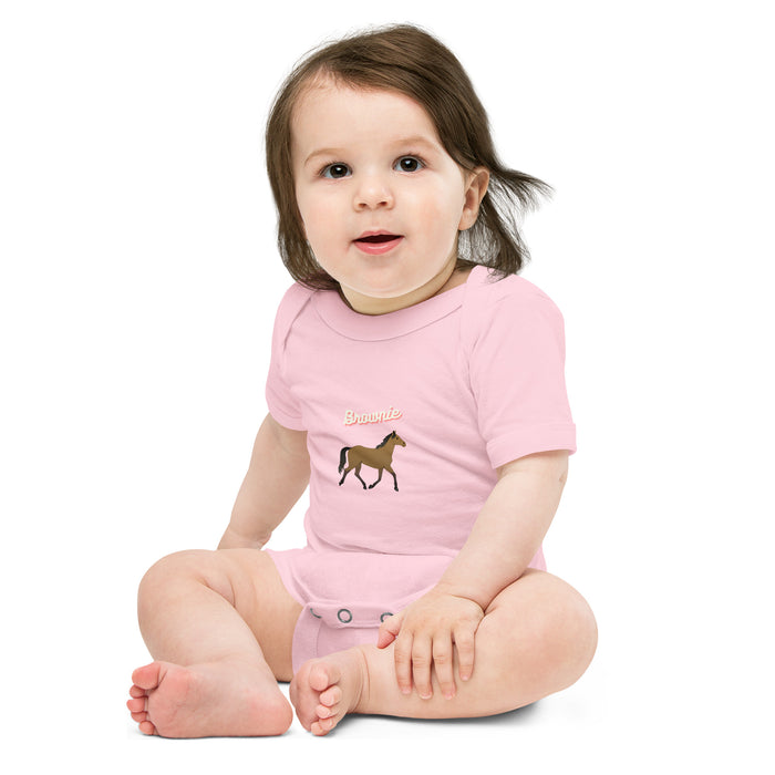 Brownie Baby short sleeve, Horse Baby Bodysuit