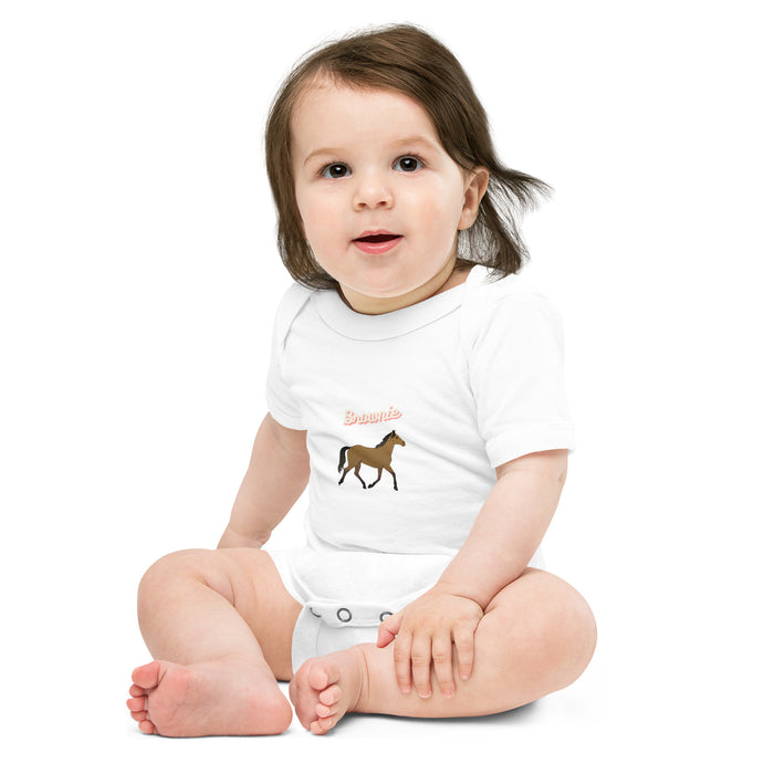 Brownie Baby short sleeve, Horse Baby Bodysuit