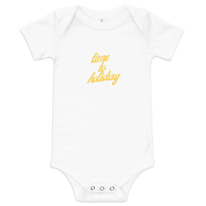 Time to Holiday Baby short sleeve, Holiday Time Baby Bodysuits