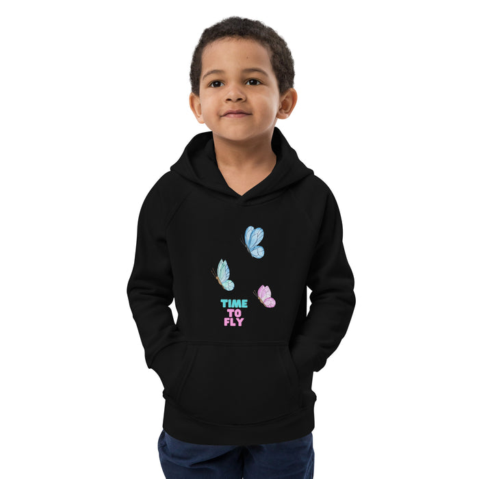 Time To Fly Unisex Hoodie For Kids, Butterfly Hoodie