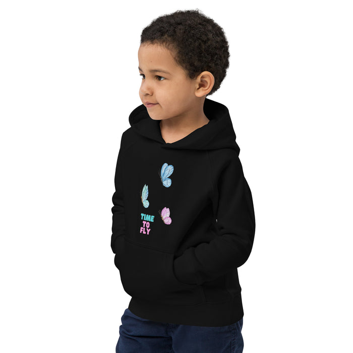 Time To Fly Unisex Hoodie For Kids, Butterfly Hoodie