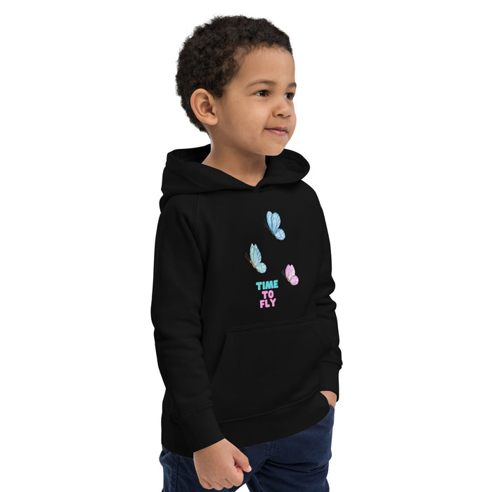 Time To Fly Unisex Hoodie For Kids, Butterfly Hoodie