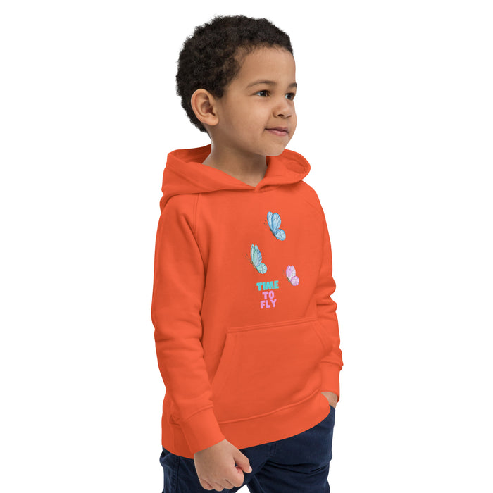 Time To Fly Unisex Hoodie For Kids, Butterfly Hoodie