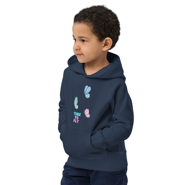 Time To Fly Unisex Hoodie For Kids, Butterfly Hoodie