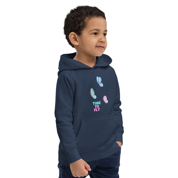 Time To Fly Unisex Hoodie For Kids, Butterfly Hoodie