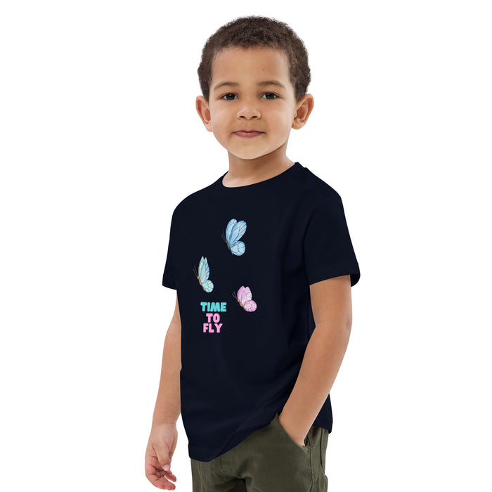 Time To Fly T-shirt For Kids, Butterfly Short Sleeve T-shirts , Top And Tees