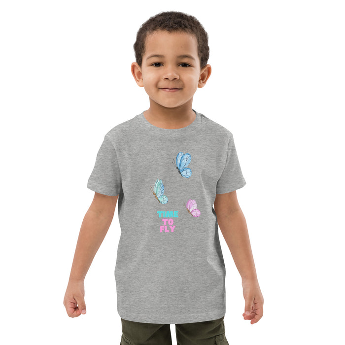 Time To Fly T-shirt For Kids, Butterfly Short Sleeve T-shirts , Top And Tees