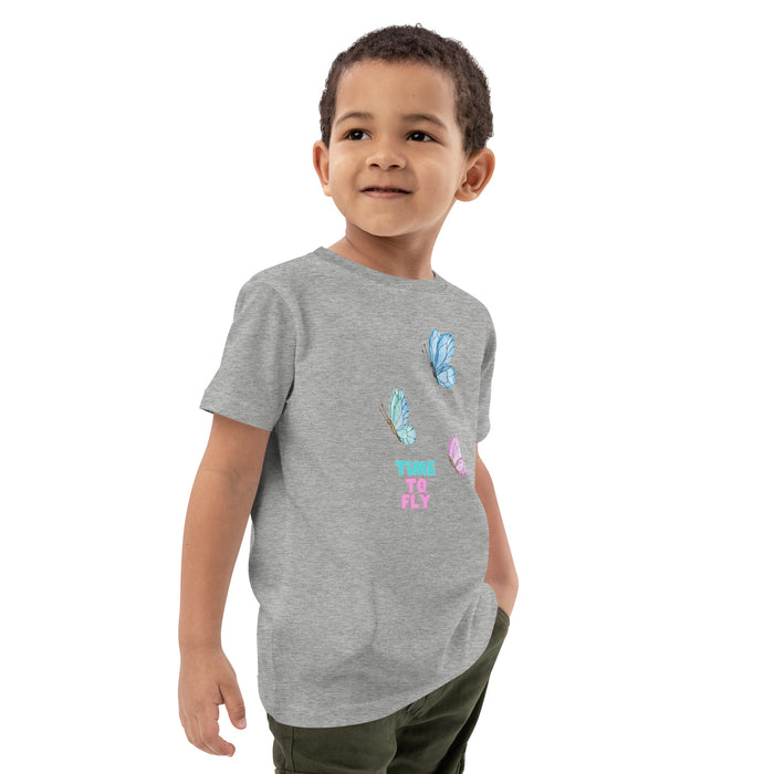 Time To Fly T-shirt For Kids, Butterfly Short Sleeve T-shirts , Top And Tees