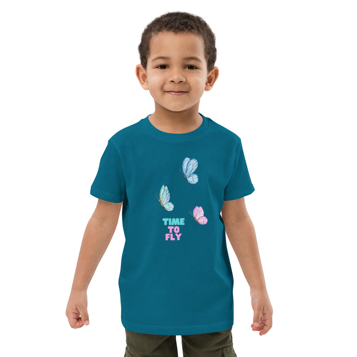 Time To Fly T-shirt For Kids, Butterfly Short Sleeve T-shirts , Top And Tees