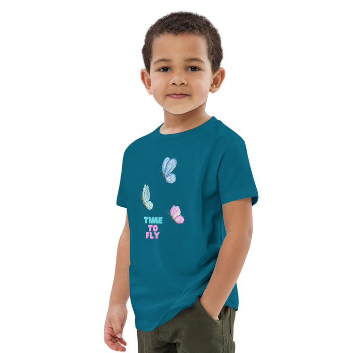 Time To Fly T-shirt For Kids, Butterfly Short Sleeve T-shirts , Top And Tees