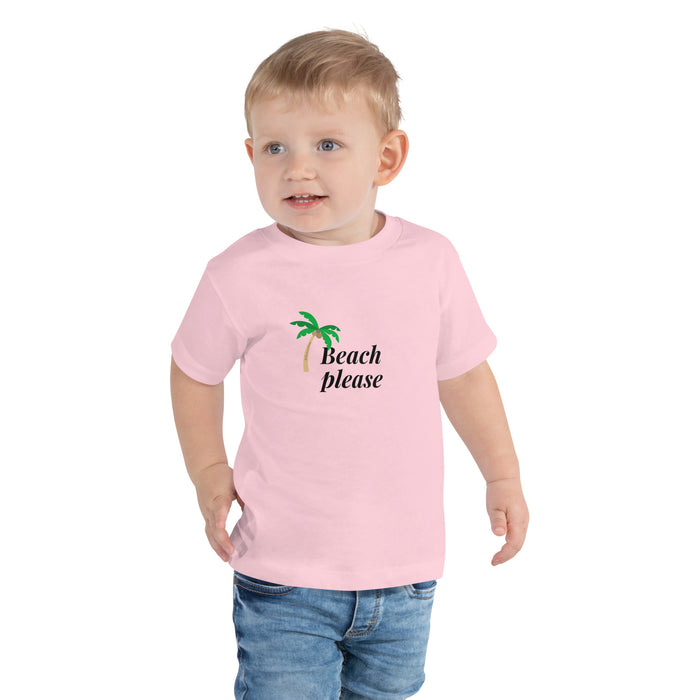 Beach Please Toddler Short Sleeve Tee, Beach Baby T-shirt