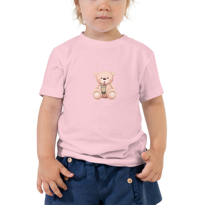 Cute Teddy Bear Toddler Short Sleeve Tee, Funny Teddy Bear Baby T-shirt