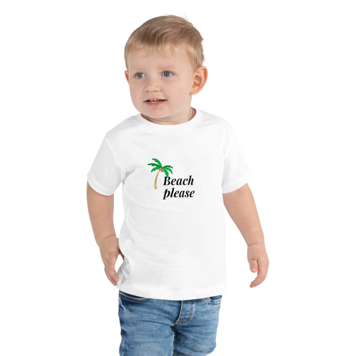 Beach Please Toddler Short Sleeve Tee, Beach Baby T-shirt