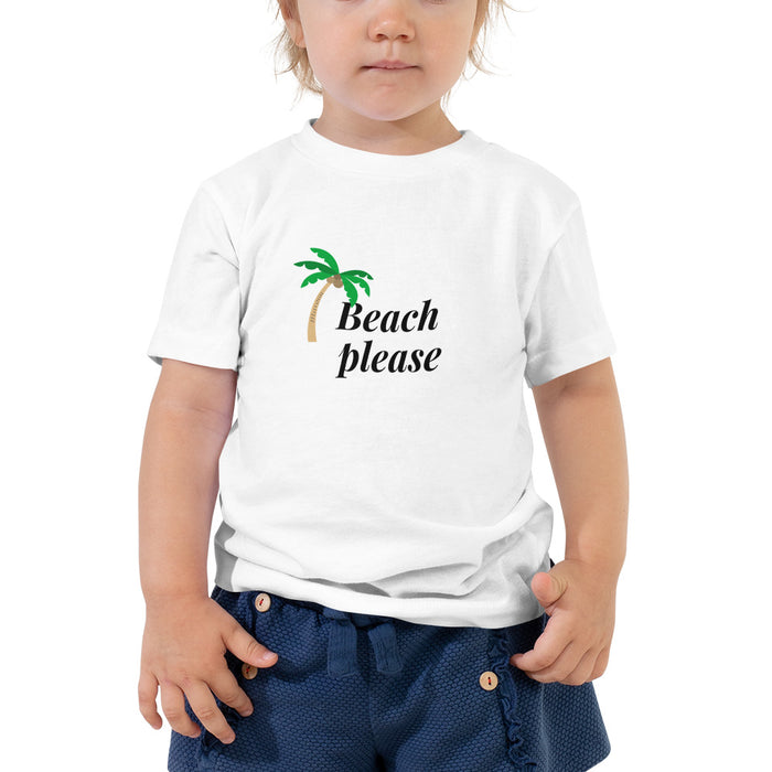 Beach Please Toddler Short Sleeve Tee, Beach Baby T-shirt