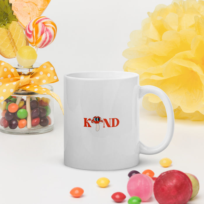 Kind White glossy mug, Kind Tea Mug, Coffee Cup