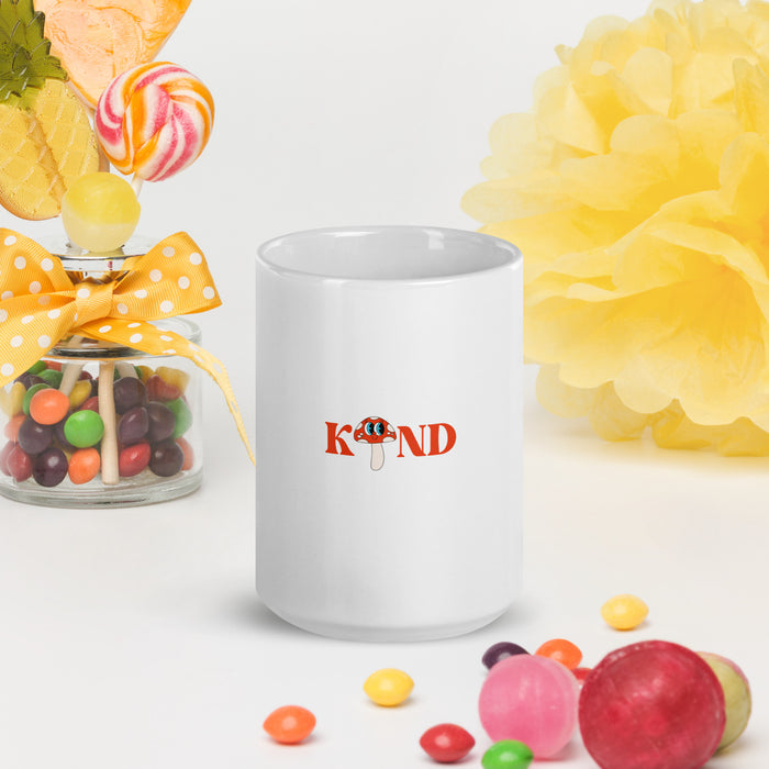 Kind White glossy mug, Kind Tea Mug, Coffee Cup