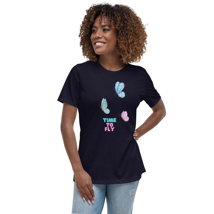 Time To Fly  T-shirt Woman Related wears, Butterfly Short Sleeve T-shirts