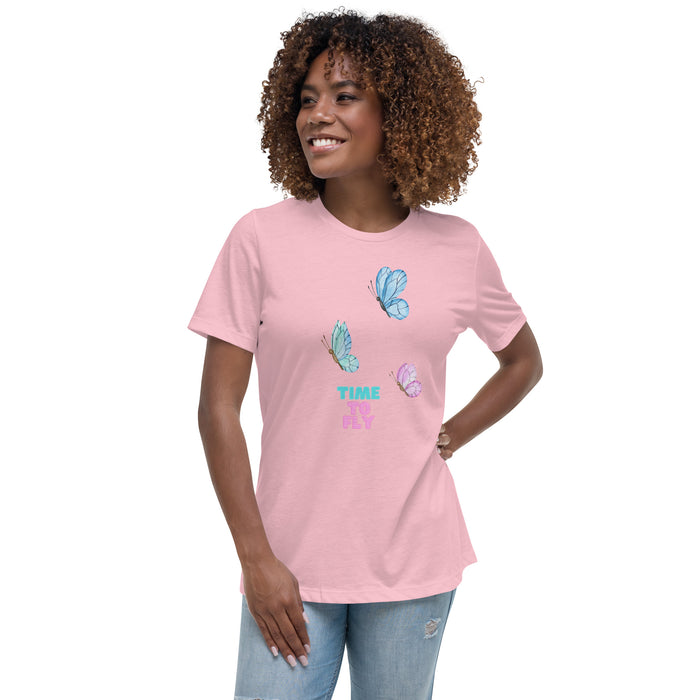 Time To Fly  T-shirt Woman Related wears, Butterfly Short Sleeve T-shirts