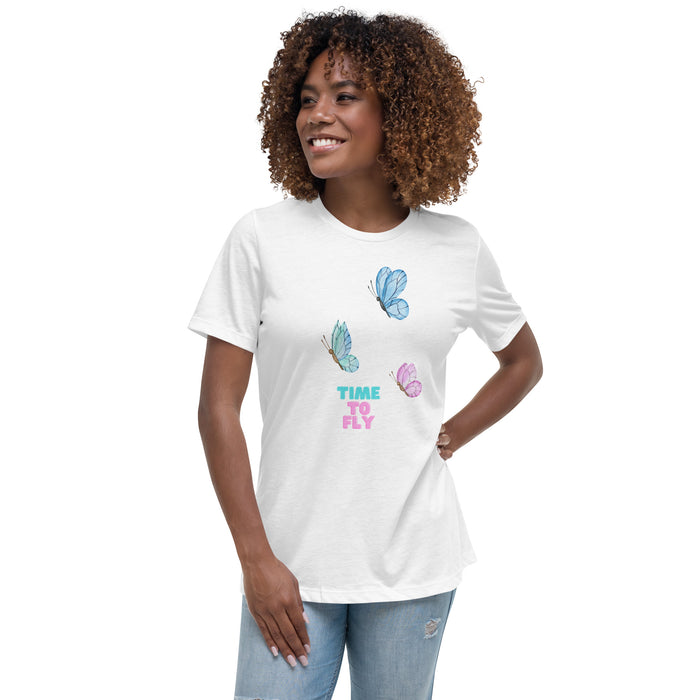 Time To Fly  T-shirt Woman Related wears, Butterfly Short Sleeve T-shirts