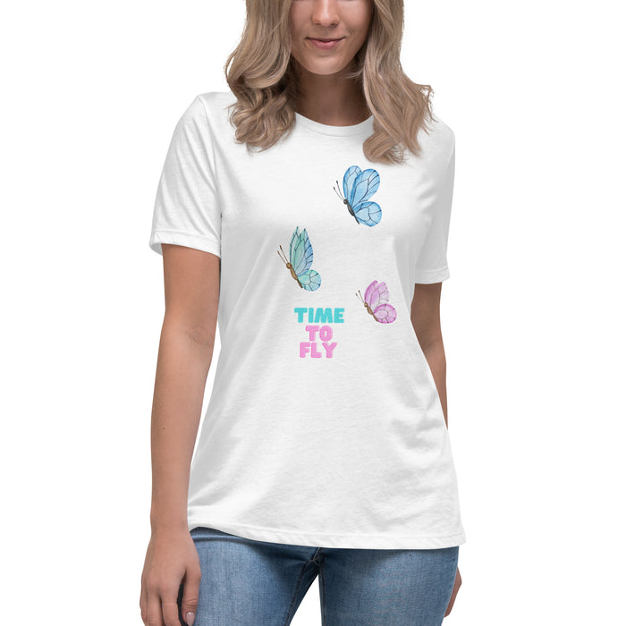 Time To Fly  T-shirt Woman Related wears, Butterfly Short Sleeve T-shirts